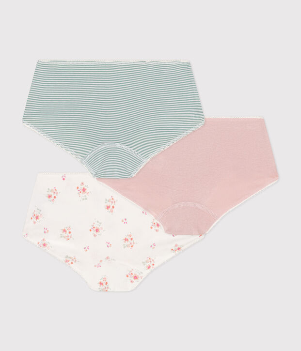 Set di 3 shorty in cotone a fiori bambino multicolore