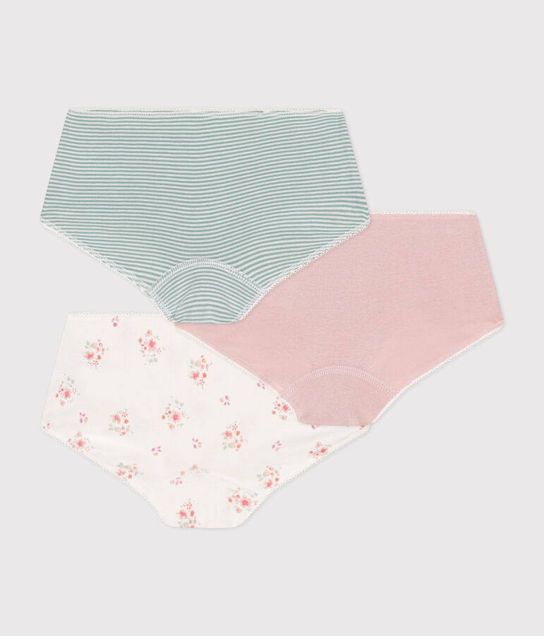 Set di 3 shorty in cotone a fiori bambino variante 1
