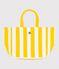 Borsa da mare in spugna di cotone a righe donna giallo/bianco