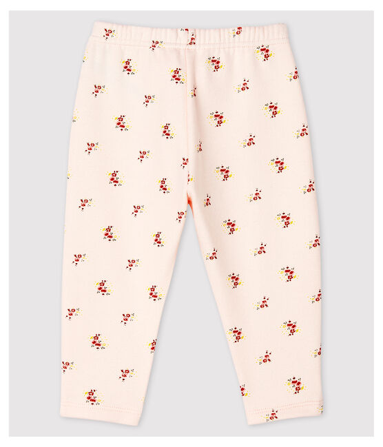 Pantaloni fantasia in molleton bebè femmina rosa FLEUR/bianco MULTICO