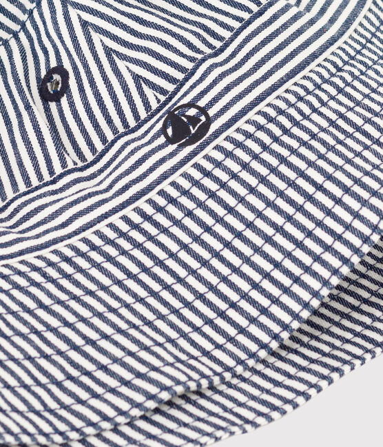 Bob in serge a righe bambino blu MEDIEVAL/bianco MARSHMALLOW
