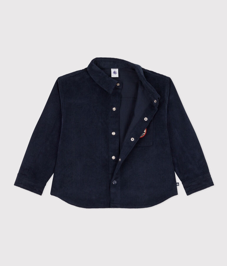 Overshirt in velluto a coste larghe bambino blu SMOKING