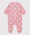 Tutina imbottita in pile con cuori stampati neonato rosa/bianco