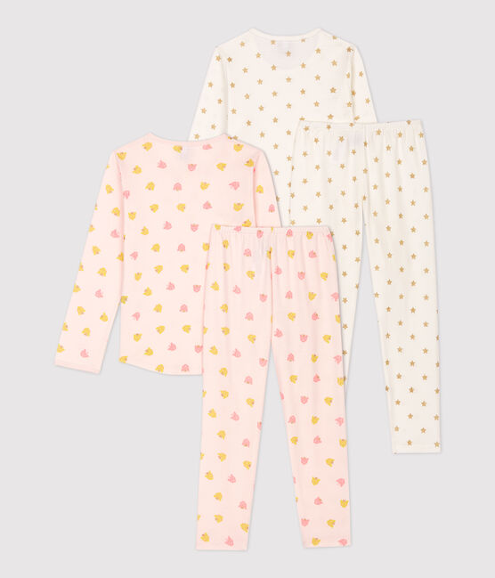 Confezione da 2 pigiami bambina fantasia a stelle e pantere in cotone variante 1