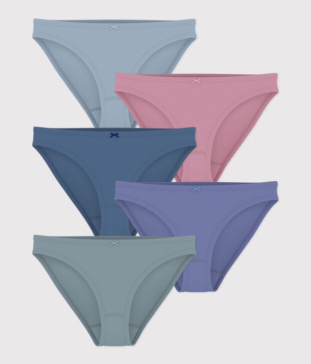 Set di slip in cotone tinta unita donna multicolore