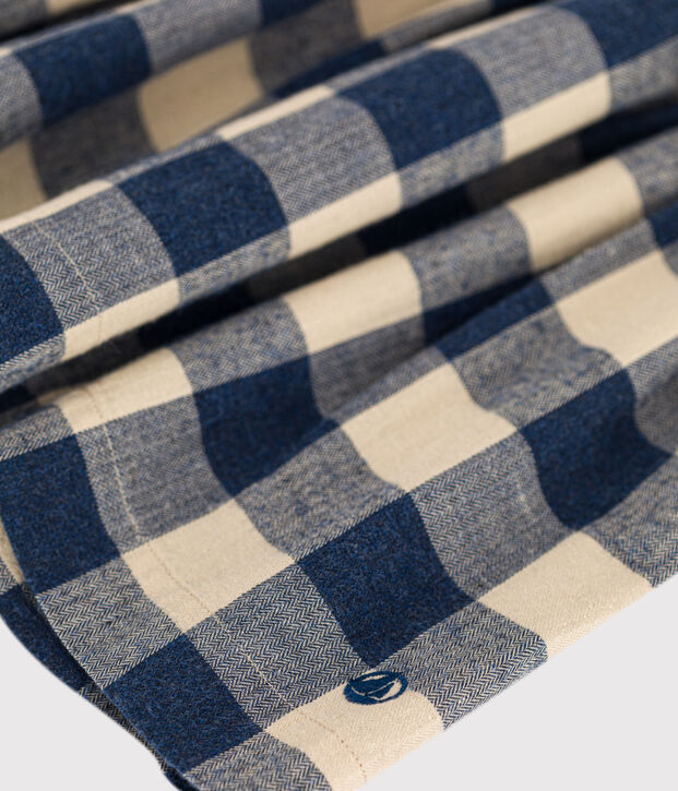 Gonna a ruota in flanella di cotone bambina\t blu/ecru