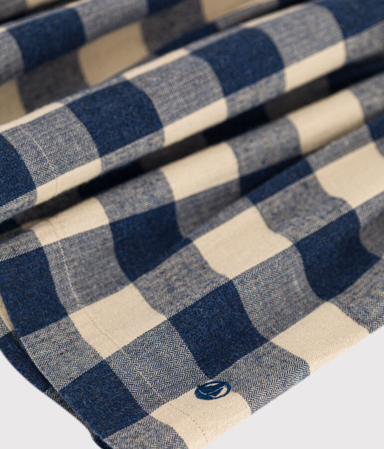 Gonna a ruota in flanella di cotone bambina\t blu/ecru