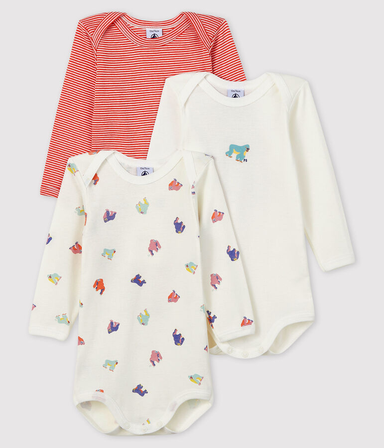 Confezione da 3 body a manica lunga beb&egrave; maschio multicolore