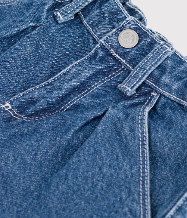 Pantaloni in denim tinta unita neonato blu