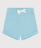 Shorts in cotone tinta unita neonato blu AQUATIC
