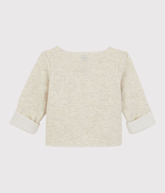 Cardigan bebè grigio chiné in jersey di cotone biologico beige MONTELIMAR CHINE