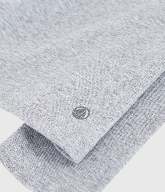 T-shirt L'Iconique a maniche lunghe in cotone con punto cocotte donna grigio FUMEE CHINE