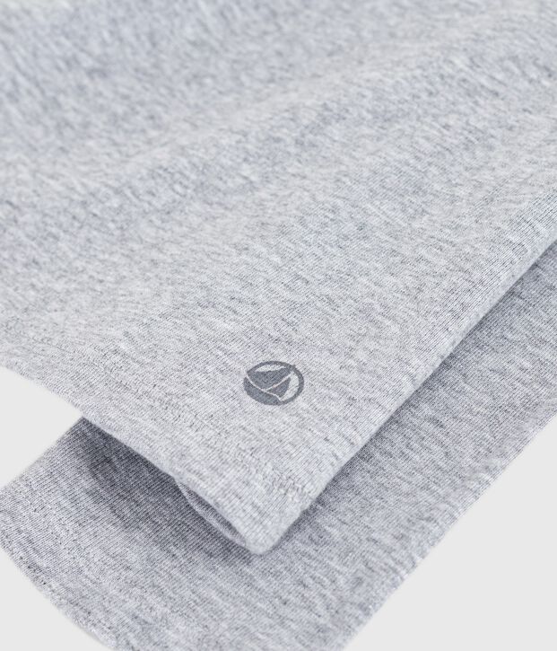 T-shirt L'Iconique a maniche lunghe in cotone con punto cocotte donna FUMEE CHINE