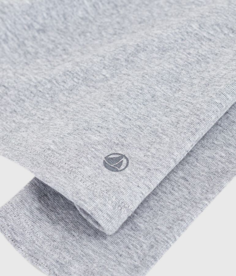 T-shirt L'Iconique a maniche lunghe in cotone con punto cocotte donna grigio