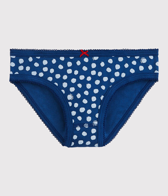 La mutandina in cotone per bambina blu MAJOR/bianco MARSHMALLOW
