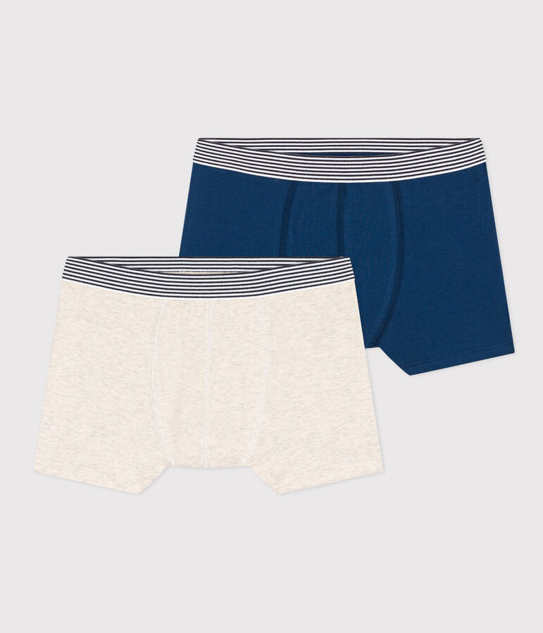 Confezione da 2 boxer ragazzo in cotone ed elastam multicolore