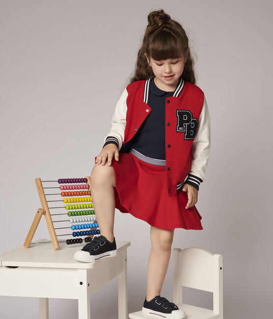 Teddy in molleton bambina - bambino rosso TERKUIT/bianco MARSHMALLOW