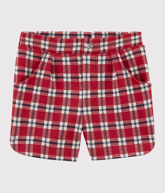 Short in maglia bambina rosso TERKUIT/bianco MULTICO