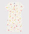 Pigiama corto fantasia frutta estiva bambina in cotone biologico bianco MARSHMALLOW/bianco MULTICO