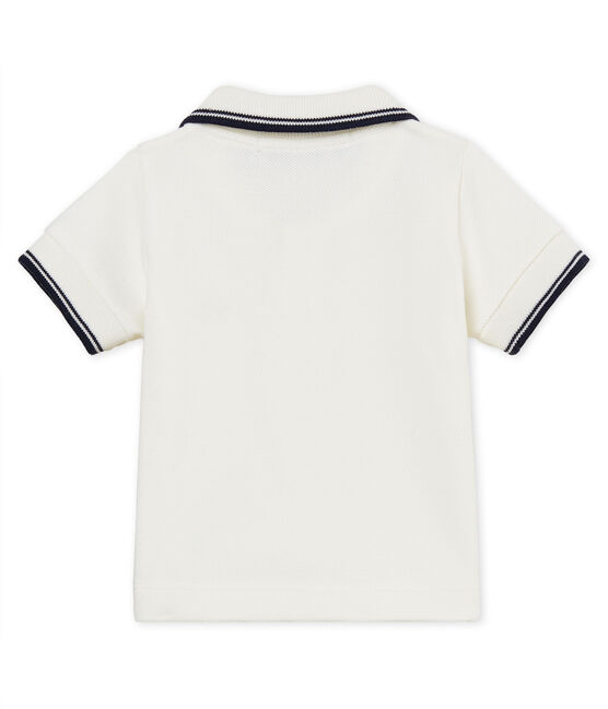 Polo mc neonato maschietto in piqué tinta unita bianco MARSHMALLOW
