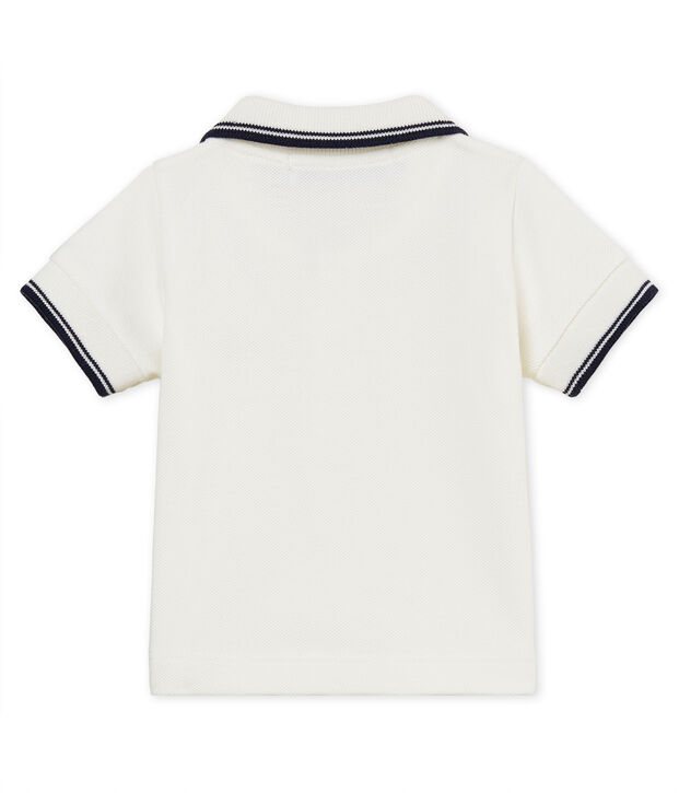 Polo mc neonato maschietto in piqu&eacute; tinta unita bianco