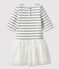 Abito manica corta bambina bianco MARSHMALLOW/grigio ARGENT