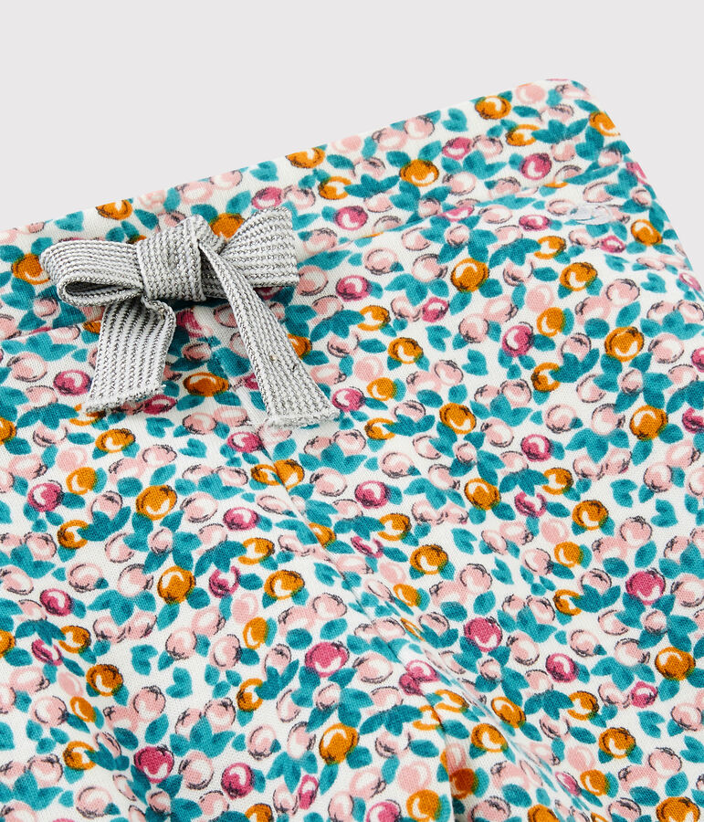 Pantalone beb&egrave; femmina bianco MARSHMALLOW/bianco MULTICO