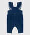 Salopette lunga in denim ed elastan con volant neonata blu DENIM MOYEN