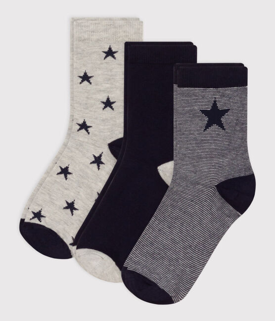 Confezione da 3 paia di calzini bambino a stelle in jersey di cotone variante 1