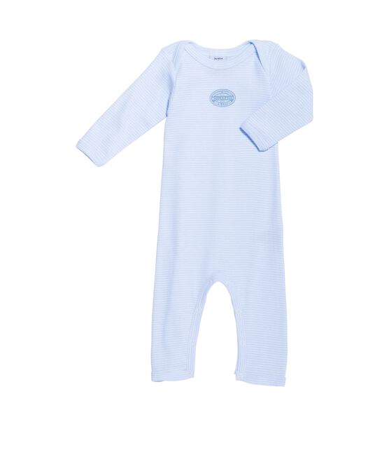 Body lungo bebé bambino millerighe blu FRAICHEUR/bianco ECUME
