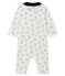 Tutina pigiama senza piedi bambino a costine bianco MARSHMALLOW/ MULTICO CN