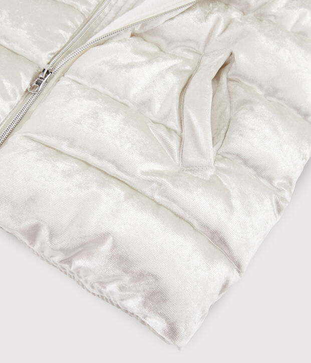 Piumino in velluto bambina grigio