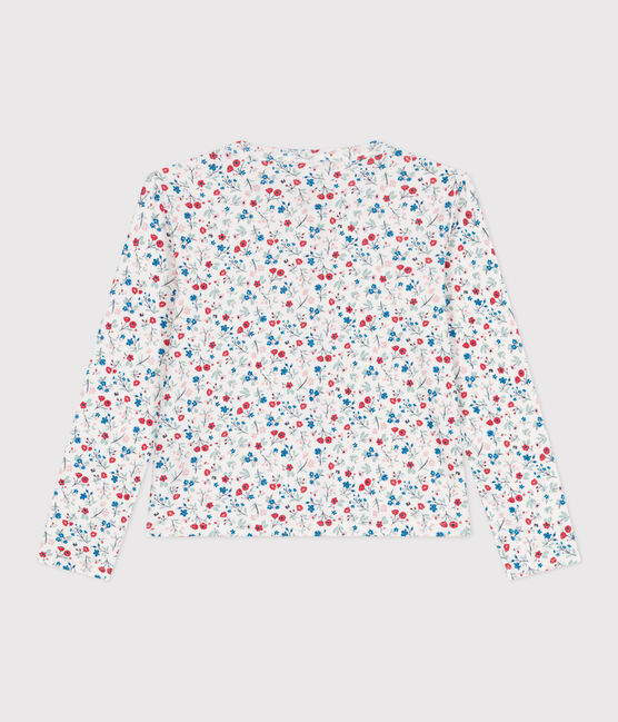 Cardigan in cotone a fiori bambina bianco MARSHMALLOW/bianco MULTICO