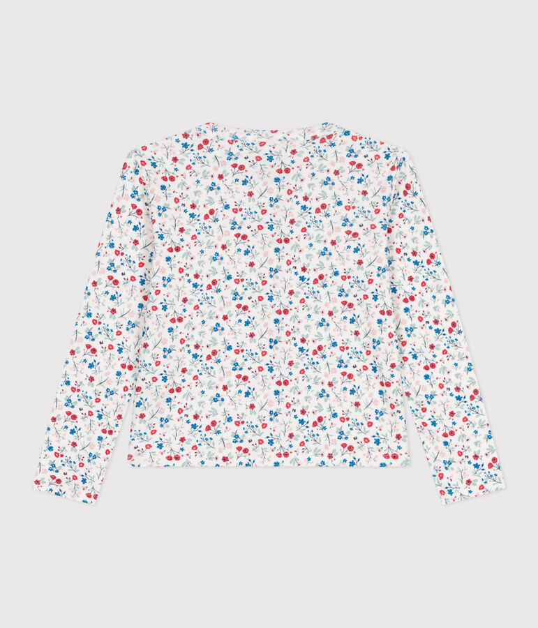 Cardigan in cotone a fiori bambina bianco MARSHMALLOW/bianco MULTICO
