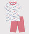 Pigiama con shorts di lunghezza media in cotone con stampa Parigi bambino bianco MARSHMALLOW/bianco MULTICO