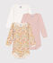 Set di 5 body a maniche lunghe in cotone a fiori neonato variante 1