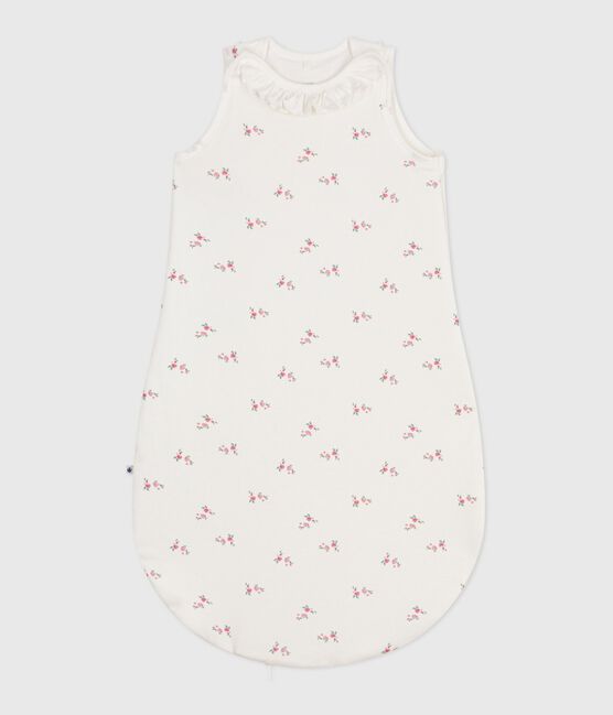 Sacco nanna neonato in cotone con stampa a fiori TOG 1,5 bianco MARSHMALLOW/bianco MULTICO