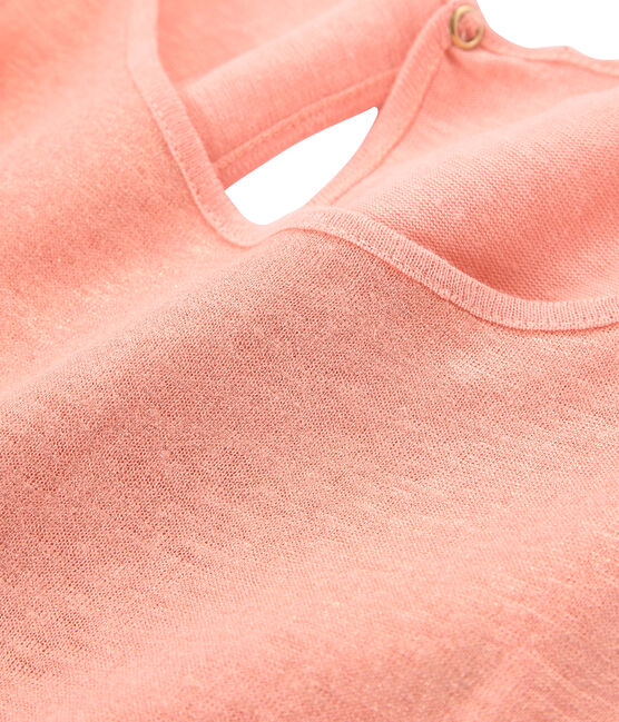 Canottiera donna in lino cangiante rosa ROSAKO/rosa COPPER