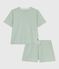 Pigiama corto donna in cotone a righe SAULE/ MARSHMALLOW