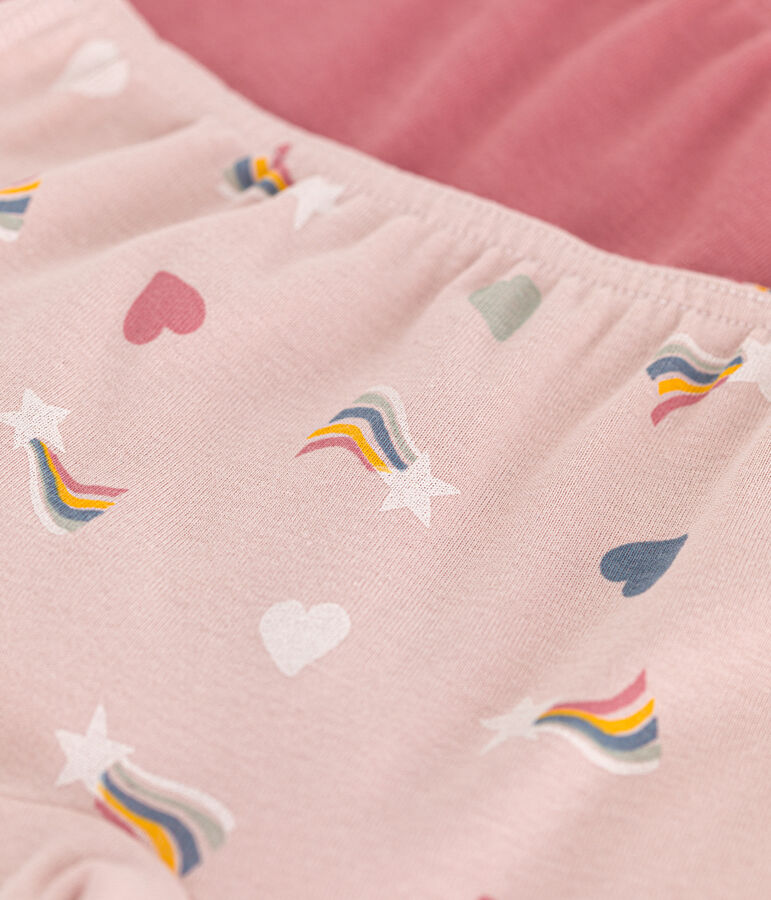 Set di 2 shorty in cotone a cuori bambino multicolore