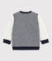Cardigan reversibile bebè maschio blu SMOKING/bianco MARSHMALLOW