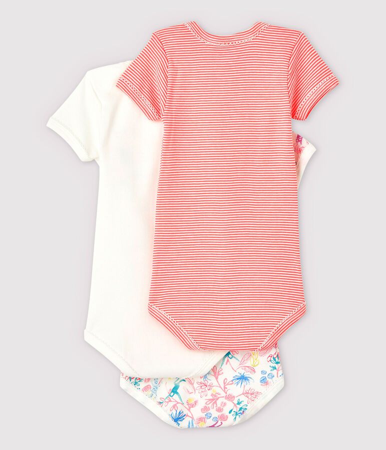 Confezione da 3 body manica corta fantasia beb&egrave; femmina multicolore