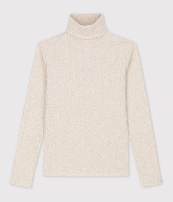 T-shirt lupetto l'Iconique in tessuto jacquard beige MONTELIMAR CHINE