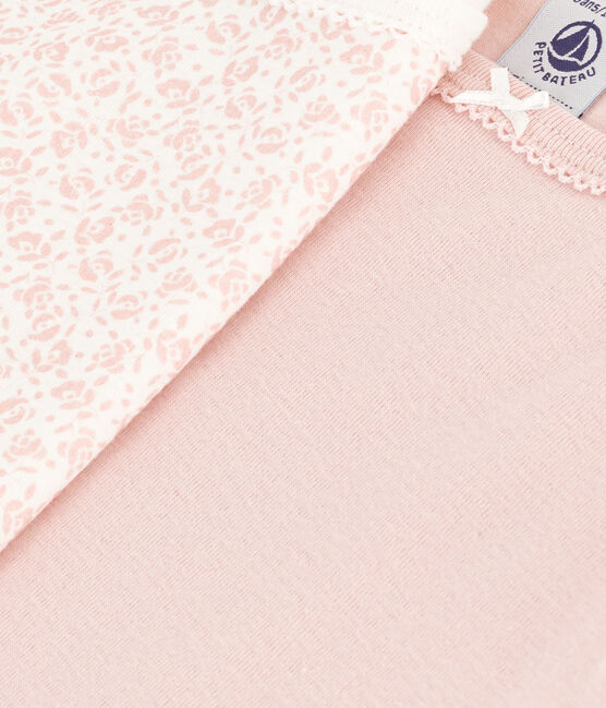 Confezione da 2 canottiere bambino con spalline in cotone a fiori variante 1