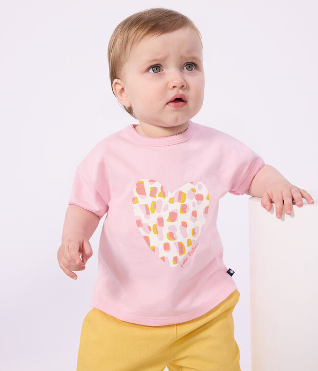 T-shirt a maniche corte in cotone con motivo a fiori neonato MARQUISE