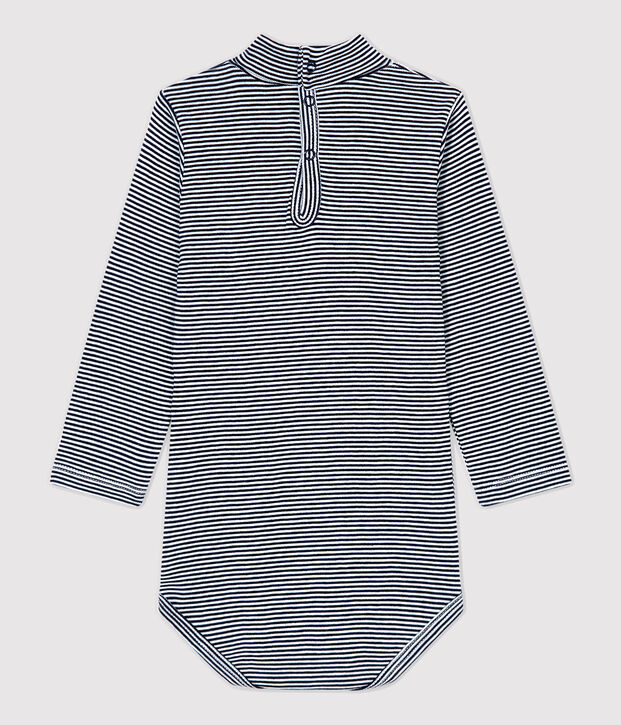 Body in cotone beb&egrave;. blu/bianco