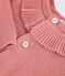 Cardigan in maglia di misto lana e cotone tinta unita con colletto neonato rosa