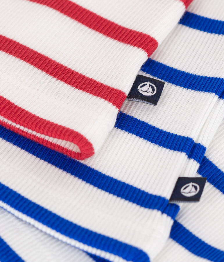 Set di 2 canotte in cotone a righe bambino multicolore