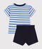 Set bebè t-shirt e pantaloncini in jersey GAULOISE/ MARSHMALLOW