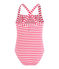 Costume da bagno intero a righe con dettagli di volant. rosa GEISHA/bianco MARSHMALLOW